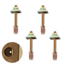 Pleenild 4Sets 4 in 1 Furniture Connecting Fittings with Half Moon Connectors Half Moon Washer Bolts Table Bed Assembly Fasteners for Cabinets Bunk Beds Headboards（M8*80mm)