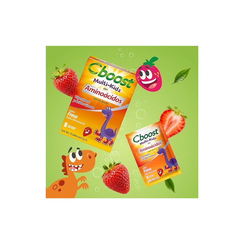 Cboost - Multi-Kidz, Suplemento Niños, Aminoácidos y Vitamina C, 10