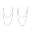 ALRNBY 2Pcs Long Pearl Necklace for Women 60''/150cm Faux Pearl