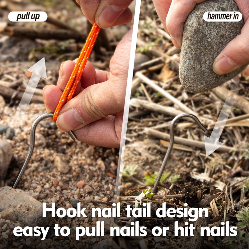TITO Titanium Shepherd's Hook Tent Stakes Tent pegs Nail pegs