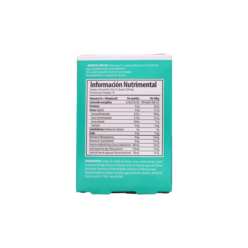 Vitamina D3 + Vitamina K2 Aceite De Linaza Solanum 45