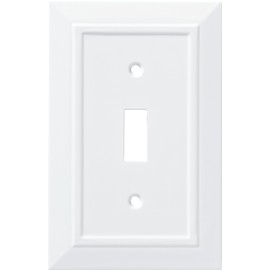 Franklin Brass Classic Architecture (1-Pack) Decorative Light Switch Cover Wall Plates Pure White 3-Gang Wall Plate Toggle Plate Guards Electrical Outlet Guard W35249-PW-C