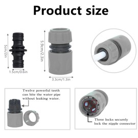 2PCS End Quick Connectors & 1PCS Double Male Hose Connectors for Hose Pipe Fitting 1/2" Plastic Tap Connector, Garden Hose Tap Connector Hose Pipe Fittings Kit
