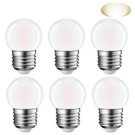 Tsunetani G40 LED Bulb Filament Mini Globe Light Bulbs 3W Equivalent to 25 Watt Incandescent - E26 Medium Base 2700K Warm White for Cabinet, Closet, Desk Lamp - 6Pack