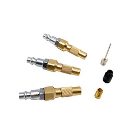 Bstenky 3Pcs Air Chucks for Tires,Brass Screw On Tire Inflator Chucks,Heavy Duty Twist-on Chucks with 3Pcs Presta Vavle Adapters
