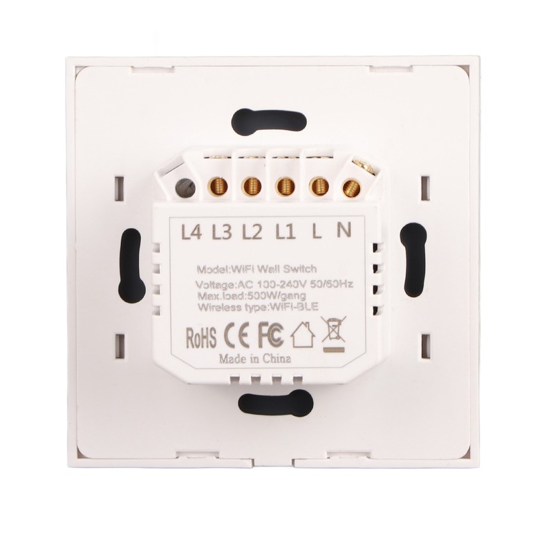 White 3 Gang WiFi Smart Switch APP Remote Control Touch