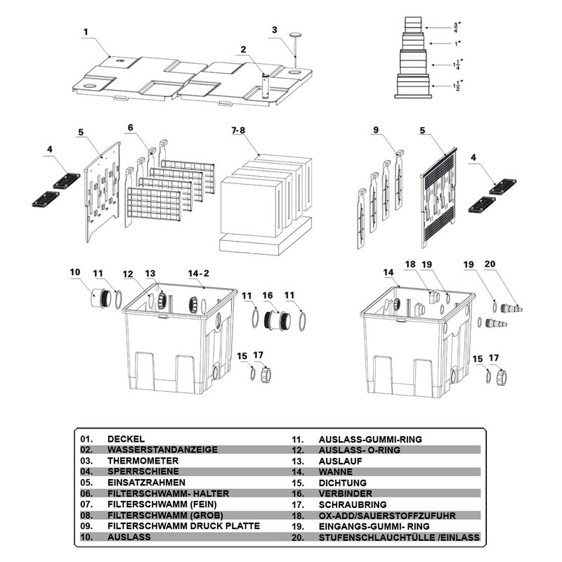 SunSun Ersatzteil Filterschwamm Druckplatte für Bio Teichfilter CBF-350B – Durchlauffilter