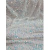 Divastyletextiles White Velvet Clear Iridescent Sequin Fabric By Yard Shine