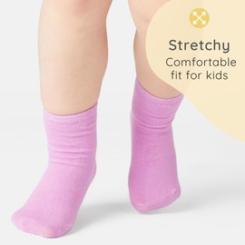 Bramble & Bear (6/12 Pack Unisex Baby Grip Socks - Non-Slip Baby Socks with Soft Cotton Construction - Assorted Blues & Pinks for Ages 0-5 Years - Comfortable, Flexible, Breathable