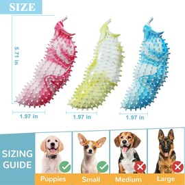 BSISUERM 3Pack Puppy Chew Toys for 2-8 Months Teething Puppies Teething Toys Cute Dog Interactive Toys Small Dogs Chew Toy for 360° Teeth Cleaning & Gum Massage & Anxiety Relief - Up to 18lbs