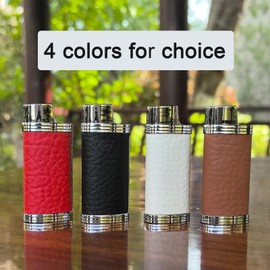 Lucklybestseller Metal Leather Lighter Case Cover Holder for Bic Mini Lighter J5