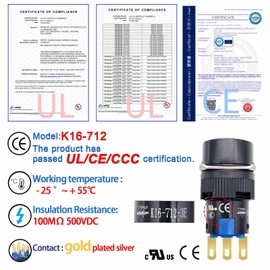 16mm 3 Position Key Switch 5/8" Mounting Hole 12V 24V 110V On Off Keylock Rotary Switch Latching with Socket Wire 2 Pcs 2 Pole (3 Position DPDT 6PIN)