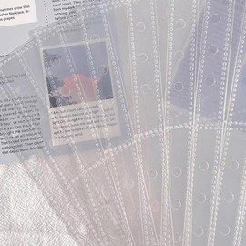 yelingzhi A6 File Card File, 6 Holes, 2 Refills, 10 Sheets, Clear File, Business Cards, Bank Cards, Photo Storage, Completely Transparent, Double Sided Refill, Photo Case, Card Sheet, Large Capacity