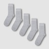 JAJU [JAJU] Men's Mid-Calf Cotton Socks 5-Pack_Melange Grey