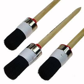 ROTIX -93814 Professional Ring Brush Diameter 35 mm Size 8 Round Paint Brush Black Bristle Pack of 3