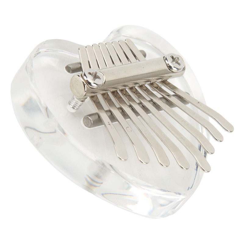 Heart Shaped Thumb Piano Mini Portable Transparent Crystal 8 Keys