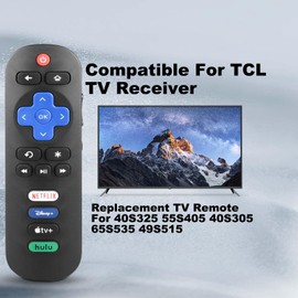 for TCL Tv Remote Replacement RC280 - No Programming Required - Replacement Remote for TCL Tv Models 55S 21 65S451 43S451 50S451 55S451 75S451 85S451