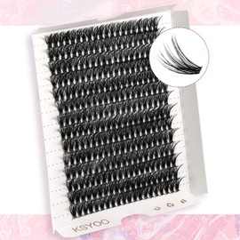 KSYOO 280pcs Lash Clusters (1 Pack) 40D,Cluster Lashes for DIY Eyelash Extension,Individual Lashes (40D 15mm)