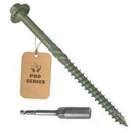Timber Screws#14 x 6 inch, Heavy Duty Structural Wood Screws, Green Rust-Resistant Coating, Lag Screws & Lag Bolts for Wood, Construction, Landscaping & Railroad Ties (Hex Socket，30-Pack)