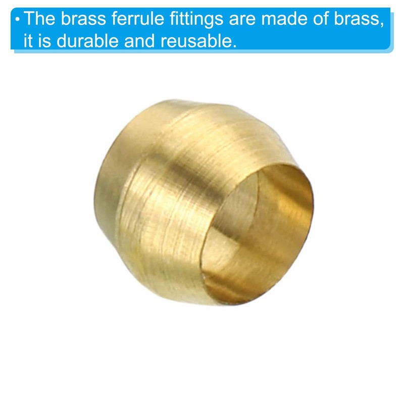 TA-VIGOR 4mm Tube OD Compression Sleeves and Ferrules, 60PCS Brass
