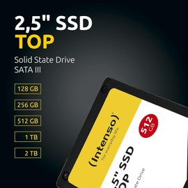 Intenso Internal 2.5 Inch SSD SATA III Top, 2 TB, 550 MB/s, Black