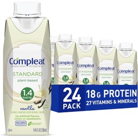Compleat Standard 250mL | Plant-Based Nutritionally Complete Shake, Tube Feeding Formula, Vanilla Flavor | 24-Pack
