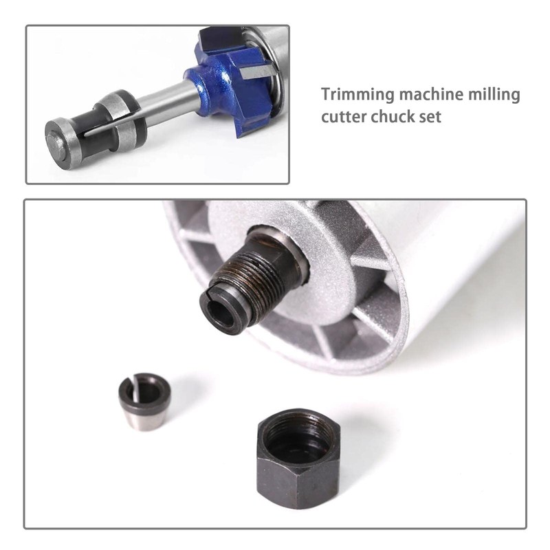 8-Piece Milling Chuck with Screw Nuts Set, Electric Milling Collets