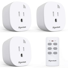 Syantek Remote Control Outlet Wireless Light Switch for Household Appliances, Expandable Remote Light Switch Kit, Up to 100 ft Range, FCC Certified, ETL Listed, White (3 Outlets + 1 Remotes)