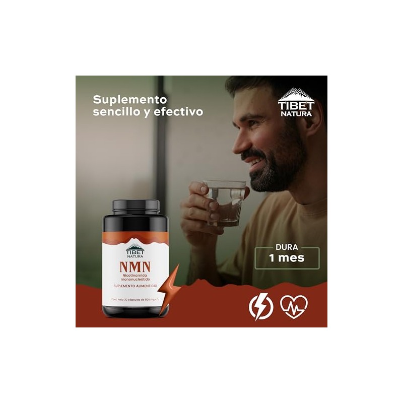 NMN 500 mg - Nicotinamida Mononucleótido- Suplemento Alimenticio - 30
