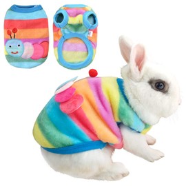 ANIAC Disfraz para mascota, ropa de conejo, chaleco suave de conejo, camiseta acogedora para gatito, hurón, chihuahua, cachorro y animales pequeños (2