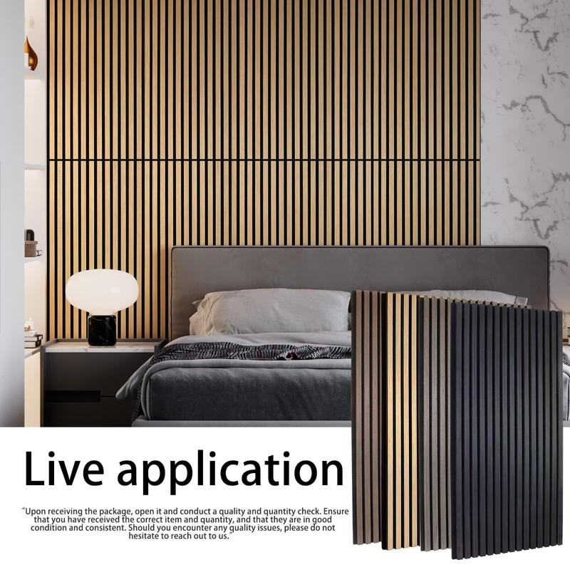 2Pcs Wood Slat Acoustic Panels for Wall - 47.2in x