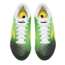 Diadora Cattura Youth Firm Ground Soccer Cleats for Small/Large Kids, Perfect for Natural and Artificial Play Areas, Green, yellow, black, 6 Big Kid