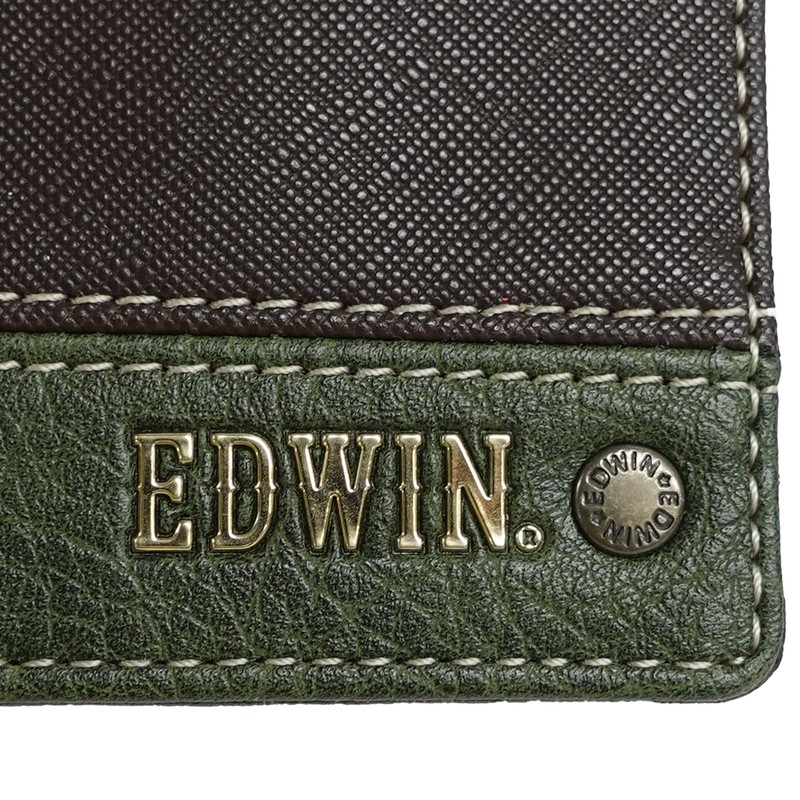 Edwin Bi-Fold Wallet, Synthetic Leather, Coin Storage, Card Storage, Embossing,