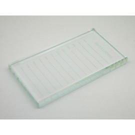EMILYSTORES Crystal Tray Glass Eye Lash Stand Pallet Holder for Eyelash Extensions 4.5"X2.5"X0.4" 1PC
