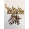 Brass Metal Elephant 3 Hooks Wall Mounted Key Holder Hanger