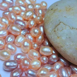 50 abalorio de perlas de agua dulce para hacer joyas AAA de 9 a 10 mm, no porosas, naturales, auténticas, abalorio ovaladas, abalorio de perlas sueltas, regalo para mujeres, regalos de bricolaje