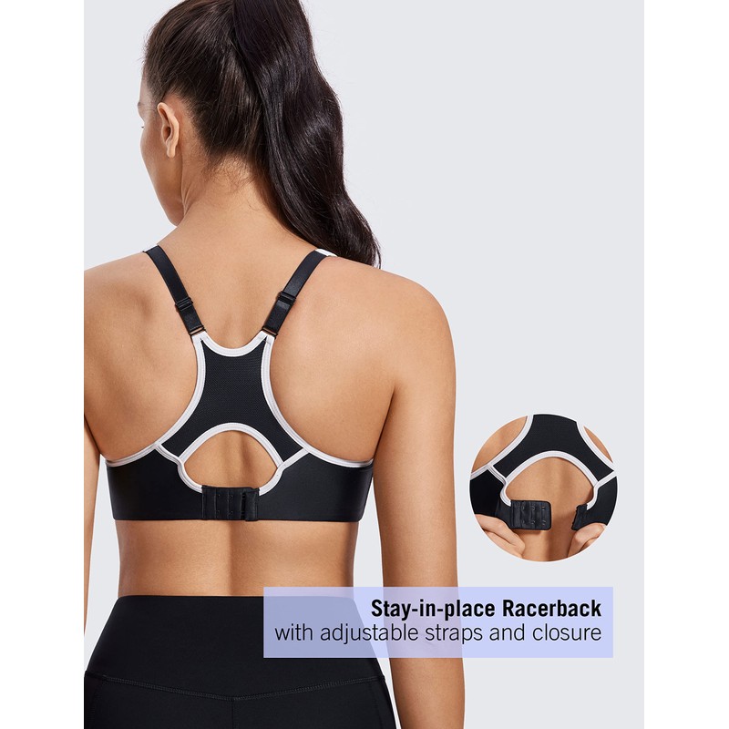 SYROKAN Women's Full Support High Impact Racerback Lightly Lined Underwire