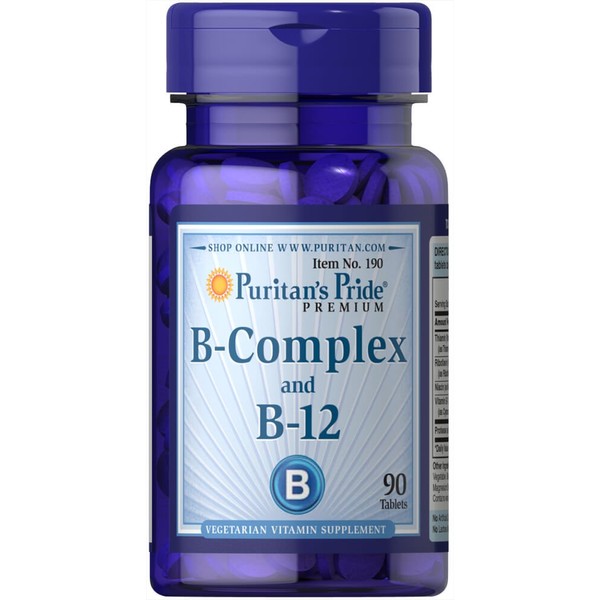 Puritan's Pride Vitamin B-Complex and Vitamin B-12-90 Tablets…