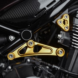 Engine Mount Reinforcement Bracket, Frame Support Kit, Aluminum Alloy, CNC Machined, High Rigidity, Compatible Z900RS Z900RS CAFE 2018-2025 (Golden)