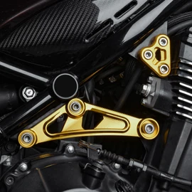 Engine Mount Reinforcement Bracket, Frame Support Kit, Aluminum Alloy, CNC Machined, High Rigidity, Compatible Z900RS Z900RS CAFE 2018-2025 (Golden)