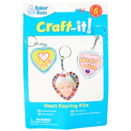 Heart Craft Keyring Blanks for Kids to Decorate as a Gift for Mother's Day or Valentines (Pack of 6)