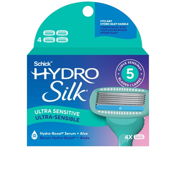 Schick Hydro Silk Sensitive Women's Razor Blade Refills, 4 Count
