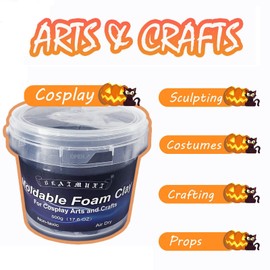 Foam Clay Cosplay Moldable Air Dry Foam Clay Craft 300g White Lightweight Sculpting Foam for Costumes Sanding Cosplay