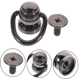 RXKFIGX 20 Pieces Rivets for Leather Ring Rivets with Ring Gold Brass Rivet Bolts Screw Head Buttons Brass Rivet Ring for Belt Purse Handbag