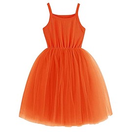 BTGIXSF Baby Girls Tutu Dress Toddler Sleeveless Dresses Infant Tulle Sundress 580 Orange 7T