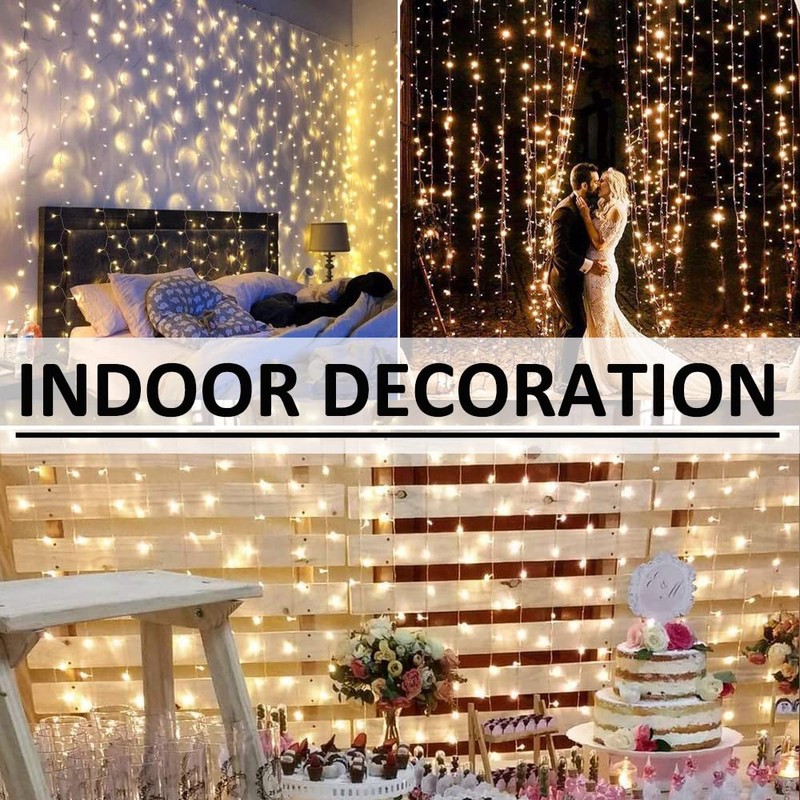 Solhice LED Curtain Lights Outdoor 40ft x10ft, 800 LED Plug