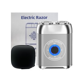 Mini Electric Shaver for Men, Alloy Portable Shaver for Face & Beard, IPX7 Waterproof Rechargeable Travel Razor with Detachable Head, Cordless Wet/Dry Shaving, Easy Cleaning