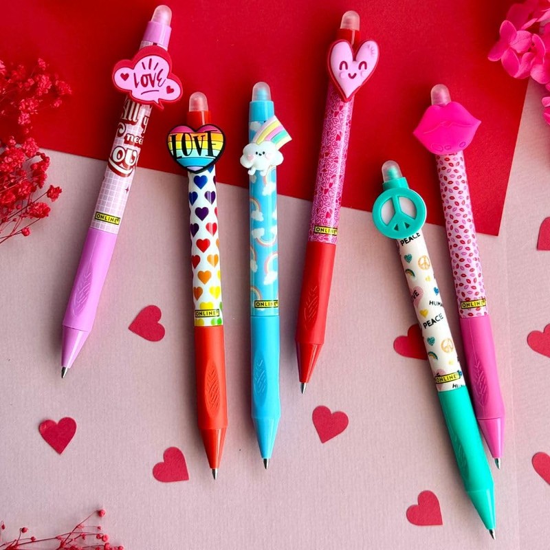 Online MagiXX, 6 x Fun Love & Peace Erasable Gel