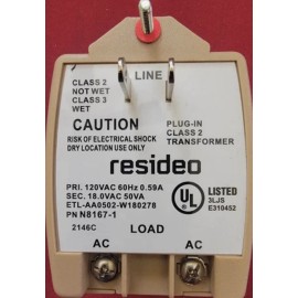 Honeywell Resideo Honeywell Ademco N8167-1 Plug In Transformer 18VAC 50VA