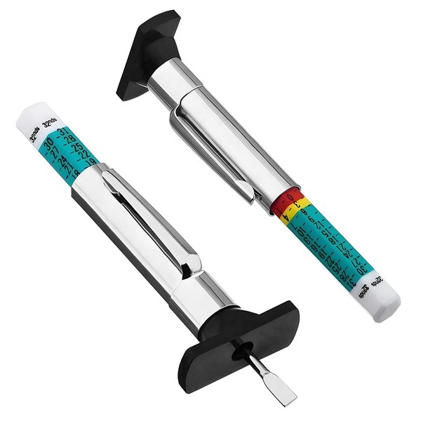 TSUGAMI Car Tire Tread Depth Gauge, 2PCS 32nds Metric Smart